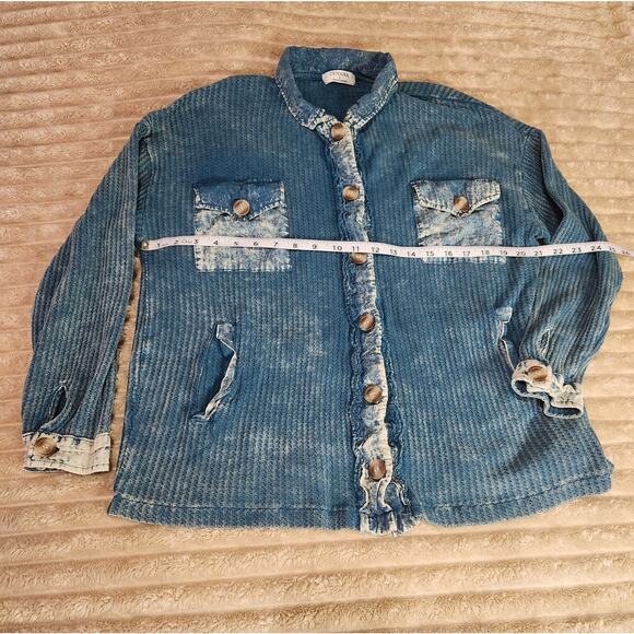 💙 Zenana Corduroy Button Down Jacket Size Large - Picture 3 of 7